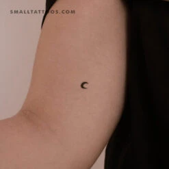 Small Black Crescent Moon Temporary Tattoo (Set Of 3) -Da Vinci Shop 1697539069748