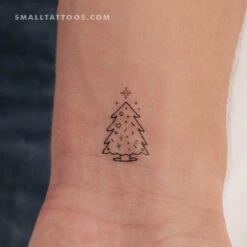Christmas Tree Temporary Tattoo (Set Of 3)