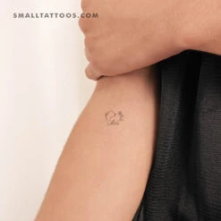 Dogs Love Flowers Temporary Tattoo (Set Of 3)