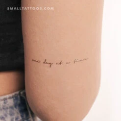 Handwritten Font One Day At A Time Temporary Tattoo (Set Of 3)
