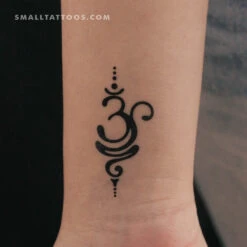 Sanskrit Om Symbol Temporary Tattoo (Set Of 3)