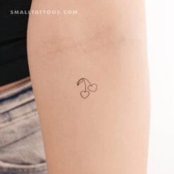 Cherry Couple Temporary Tattoo (Set Of 3)