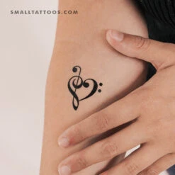 Music Heart Temporary Tattoo (Set Of 3)