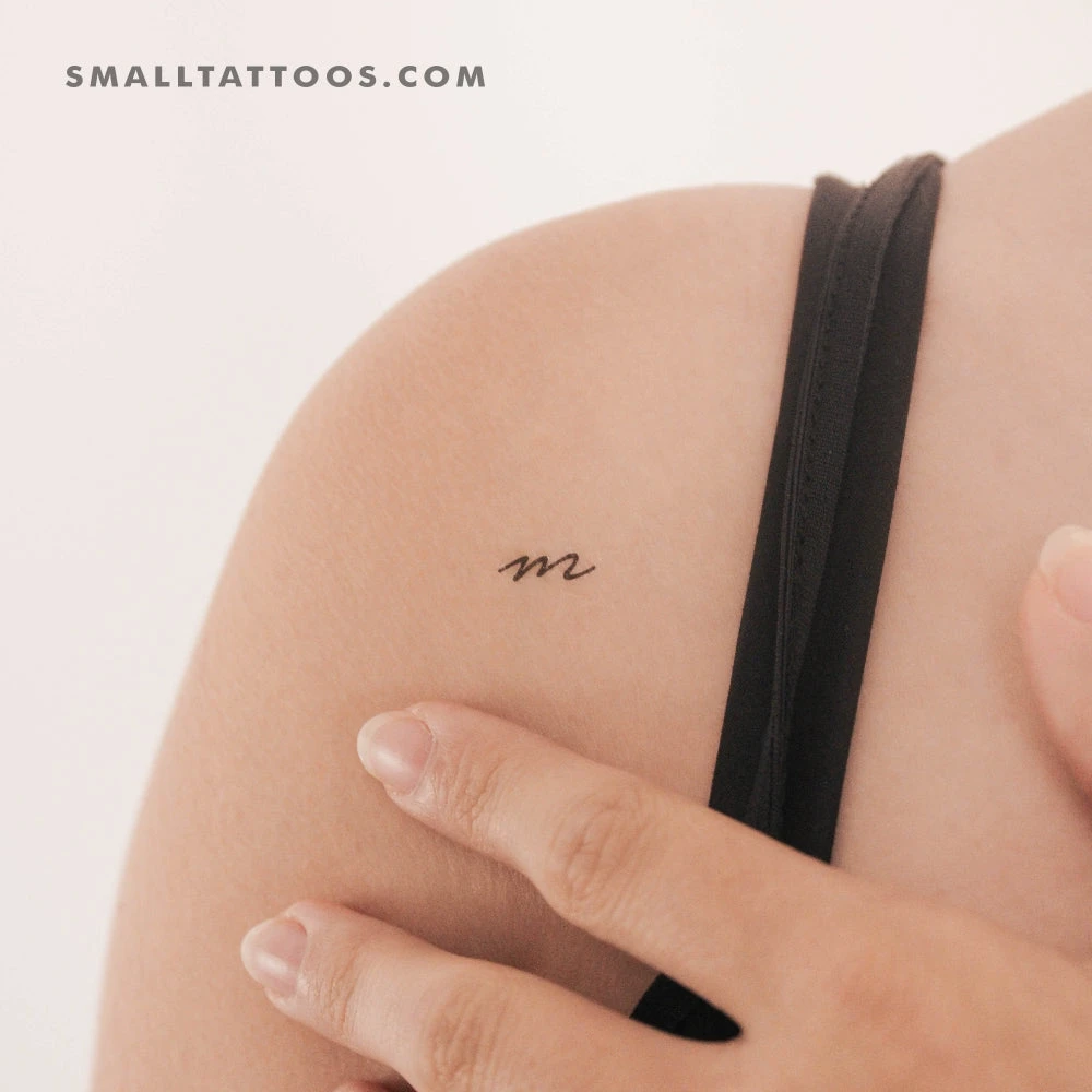 M Handwritten Letter Temporary Tattoo (Set Of 3) 4 M Handwritten Letter Temporary Tattoo (Set Of 3) - Image 2
