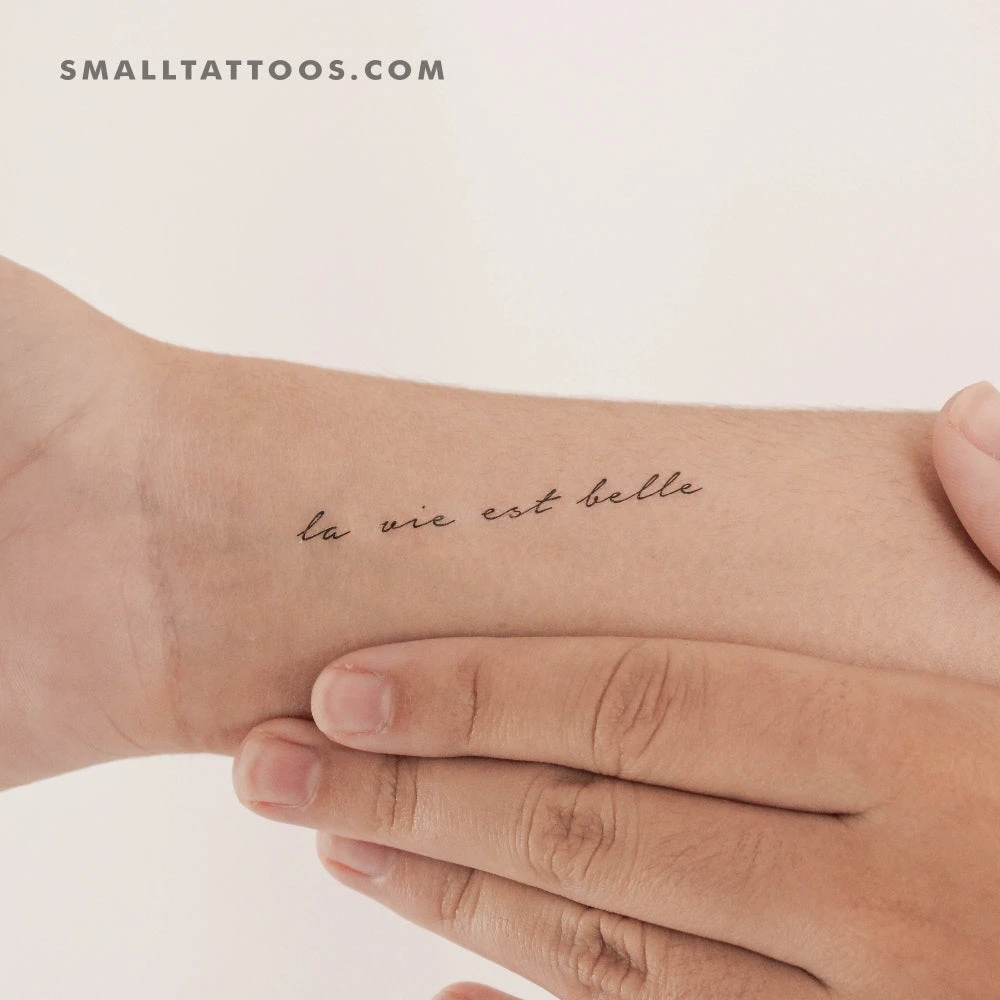 La Vie Est Belle Temporary Tattoo (Set Of 3) 3 La Vie Est Belle Temporary Tattoo (Set Of 3)
