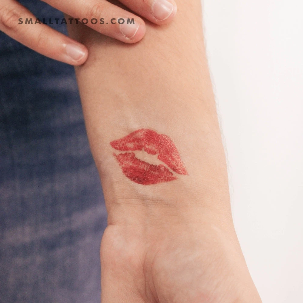 Kiss Mark Temporary Tattoo (Set Of 3) 4 Kiss Mark Temporary Tattoo (Set Of 3) - Image 2
