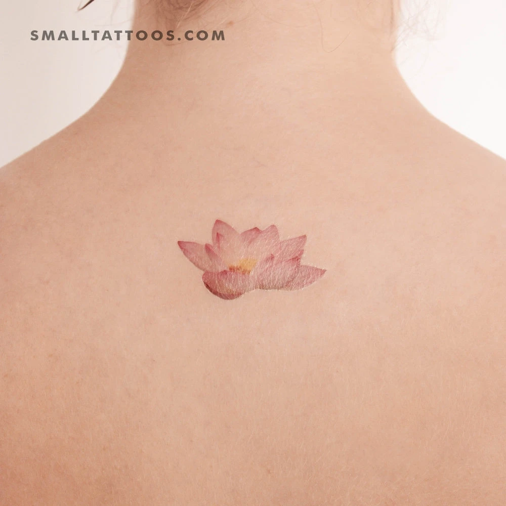 Realistic Pink Lotus Temporary Tattoo (Set Of 3) 4 Realistic Pink Lotus Temporary Tattoo (Set Of 3) - Image 2