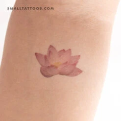 Realistic Pink Lotus Temporary Tattoo (Set Of 3)