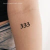 333 Angel Number Temporary Tattoo (Set Of 3) -Da Vinci Shop 1701679912585