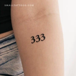 333 Angel Number Temporary Tattoo (Set Of 3)
