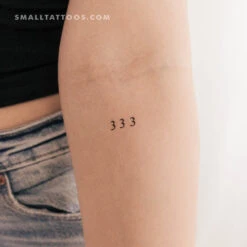 Small 333 Angel Number Temporary Tattoo (Set Of 3)
