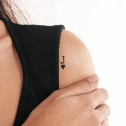 Small Black Jack Of Hearts Temporary Tattoo - Set Of 3