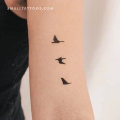 Flying Birds Temporary Tattoo (Set Of 3)
