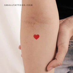 Small Heart In Red Temporary Tattoo (Set Of 3)