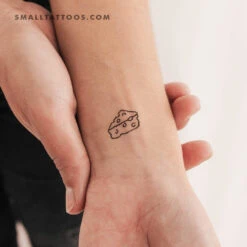 Minimalist Cheese Temporary Tattoo (Set Of 3)