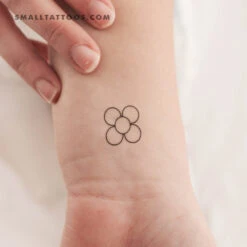 Fine Line Flower Of Barcelona Temporary Tattoo (Set Of 3)