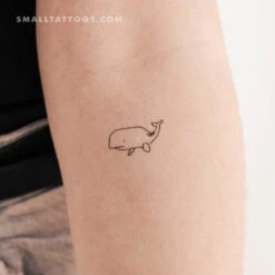 Fine Line Whale Temporary Tattoo (Set Of 3)