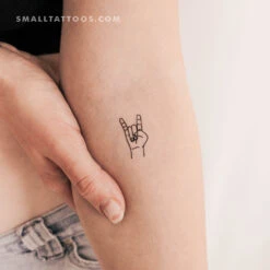 Rock Salute Temporary Tattoo (Set Of 3)