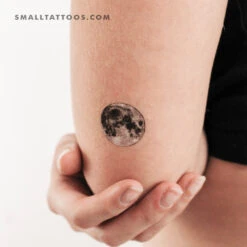 Small Full Moon Temporary Tattoo (Set Of 3)