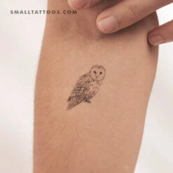 Barn Owl Temporary Tattoo (Set Of 3)