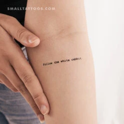 Follow The White Rabbit. Temporary Tattoo (Set Of 3)