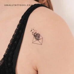 Butterfly Letter Temporary Tattoo (Set Of 3)