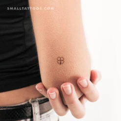 Minimalist Four Leaf Clover Temporary Tattoo (Set Of 3)