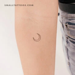 Moon Crescent Outline Temporary Tattoo (Set Of 3) -Da Vinci Shop 170594130080