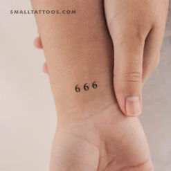 Small 666 Angel Number Temporary Tattoo (Set Of 3)