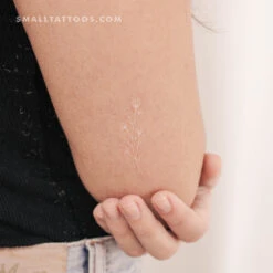 White Gypsophila Temporary Tattoo (Set Of 3)