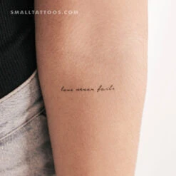 Love Never Fails Temporary Tattoo (Set Of 3)