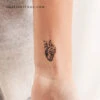 Human Heart And Flowers Temporary Tattoo (Set Of 3) -Da Vinci Shop 1706549471828