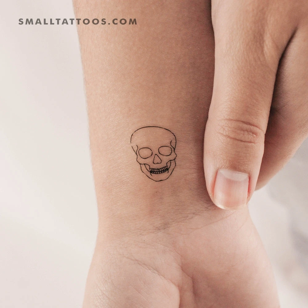 Minimalist Skull Temporary Tattoo (Set Of 3) 3 Minimalist Skull Temporary Tattoo (Set Of 3)
