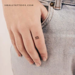 M Lowercase Typewriter Letter Temporary Tattoo (Set Of 3)