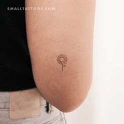 Minimalist Sunflower Temporary Tattoo (Set Of 3)