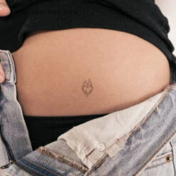 Flaming Heart Temporary Tattoo - Set Of 3