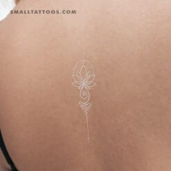 White Lotus Unalome Temporary Tattoo (Set Of 3)
