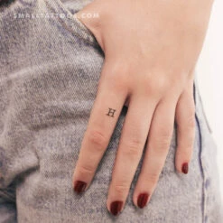 H Uppercase Typewriter Letter Temporary Tattoo (Set Of 3) -Da Vinci Shop 1707148034143