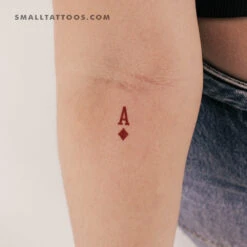 Ace Of Diamonds Temporary Tattoo - Set Of 3