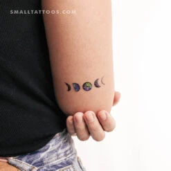 Moon Phases By Ann Lilya Temporary Tattoo (Set Of 3)