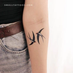 Swallow Dance By Ann Lilya Temporary Tattoo (Set Of 3)