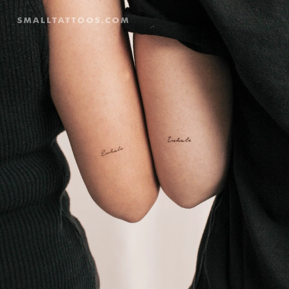 Matching Inhale Exhale Temporary Tattoos (Set Of 3+3) 4 Matching Inhale Exhale Temporary Tattoos (Set Of 3+3) - Image 2