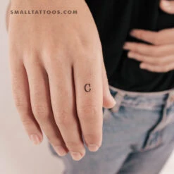 C Uppercase Typewriter Letter Temporary Tattoo (Set Of 3)