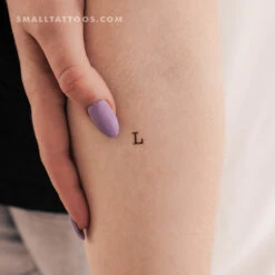 L Uppercase Typewriter Letter Temporary Tattoo (Set Of 3)