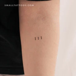Small 111 Angel Number Temporary Tattoo (Set Of 3)