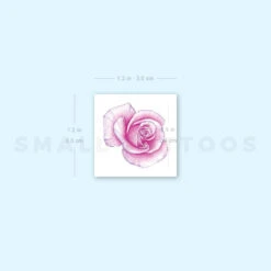 Pink Rose Head Temporary Tattoo By Mini Lau (Set Of 3) -Da Vinci Shop 1707847998 image1 st 750px