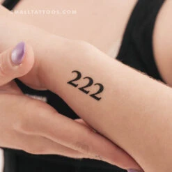 222 Angel Number Temporary Tattoo (Set Of 3)