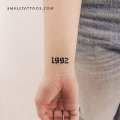 Gothic 1992 Birth Year Temporary Tattoo - Set Of 3