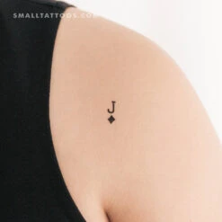 Small Black Jack Of Diamonds Temporary Tattoo - Set Of 3