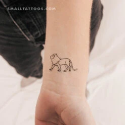 Walking Lion Temporary Tattoo (Set Of 3)